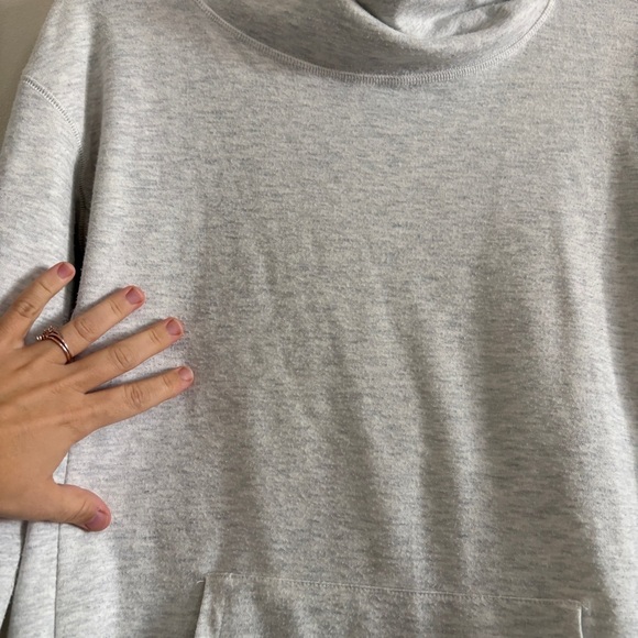 Fundamental Coast Women’s Mock Cowl Neck Hoodie Size Medium Light Heather Gray - Picture 5 of 10